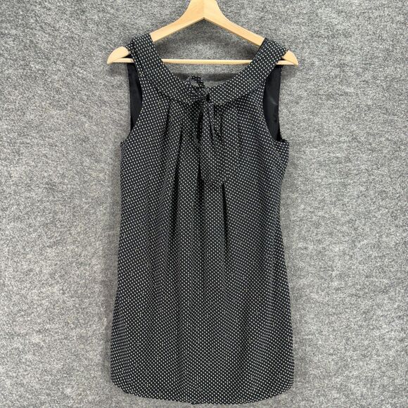 Quiksilver Dress Women L Large Black Geometric Shift Short Lined Zipper Silk - Picture 1 of 7